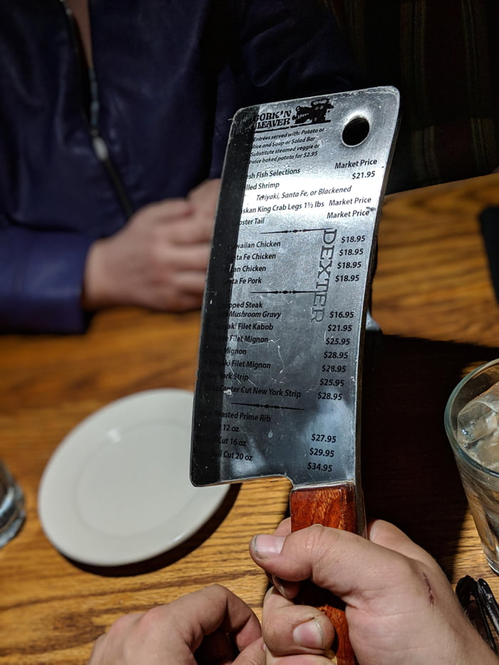 A menu on a dull knife