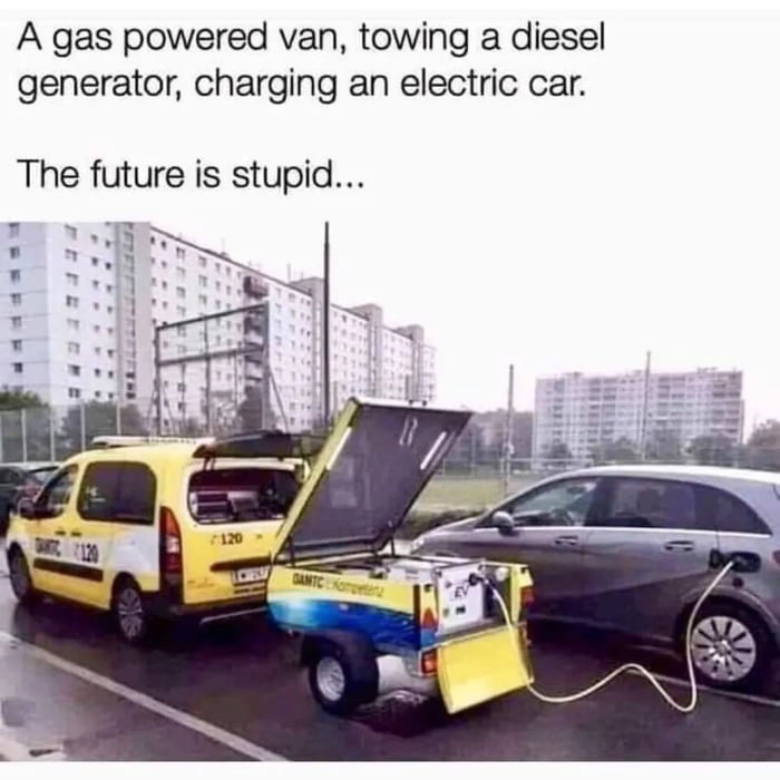 Fact checked It's really an electric car charging the diesel