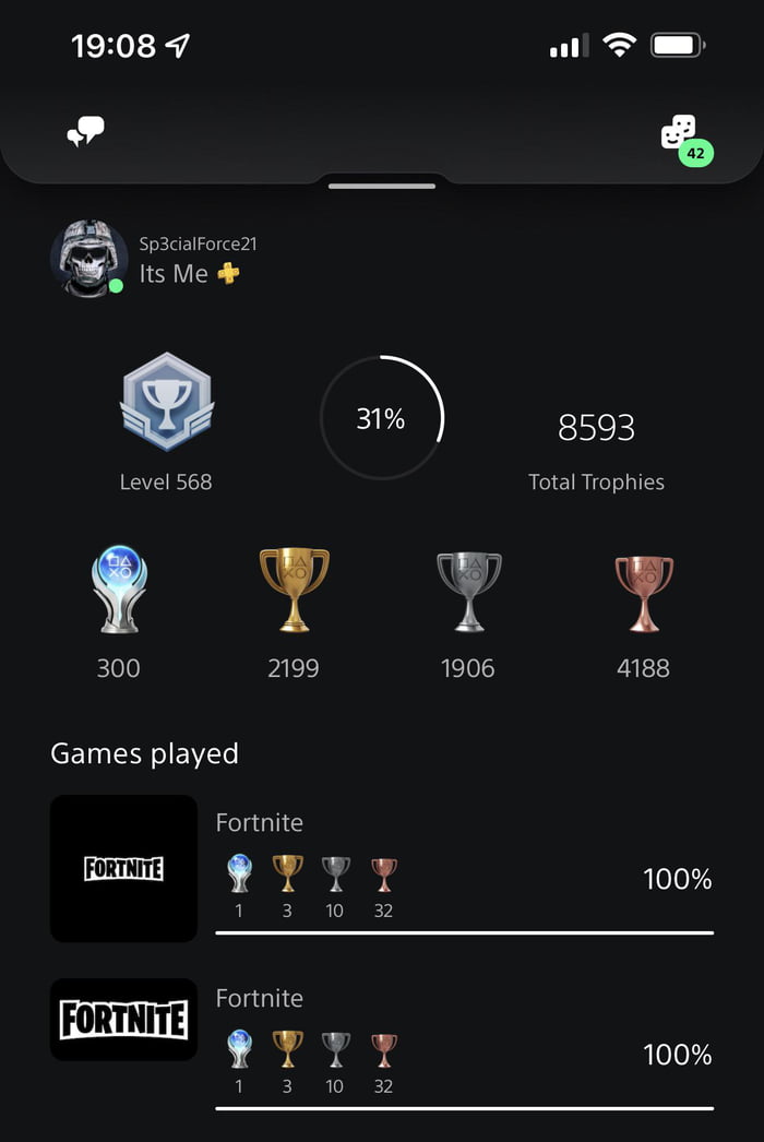 Achieved The Fortnite Platinum Trophy Last Night! 🤩🏆 - 9GAG