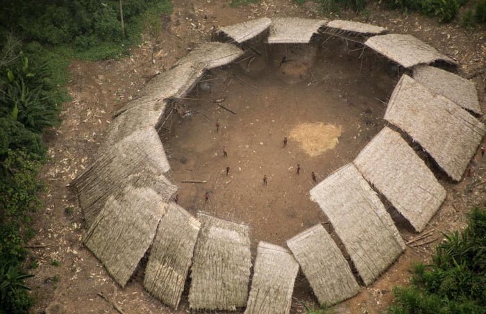 Aerial Picture of an uncontacted Amazon Tribe