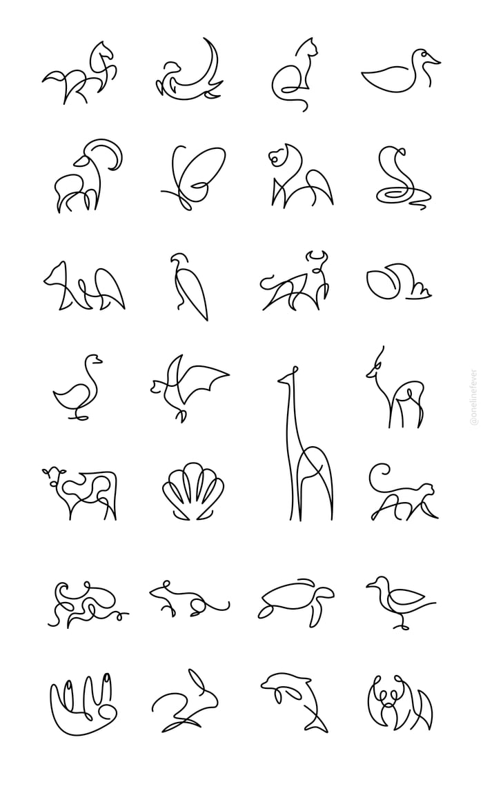 One line animals - For your signature
