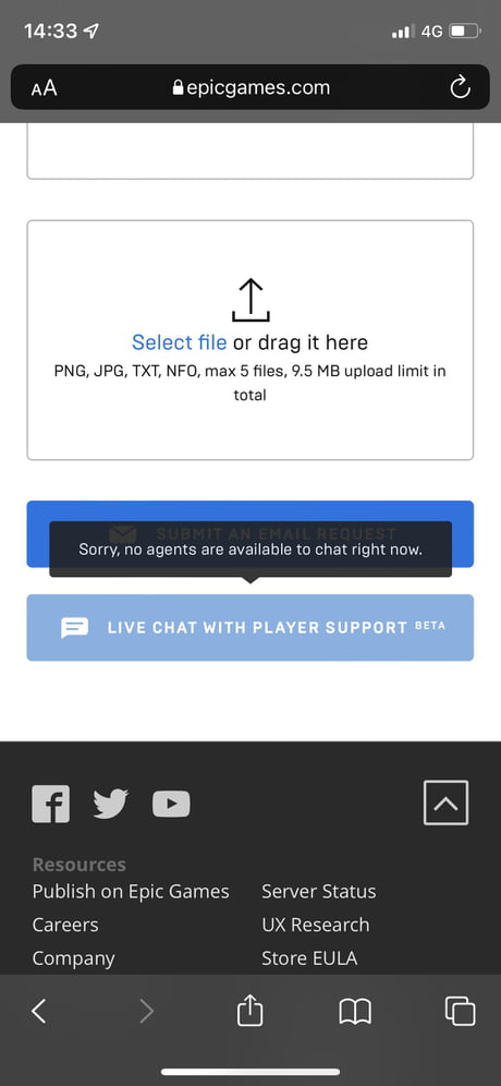 Epic Games Live Chat Support Not Working!!! - 9GAG
