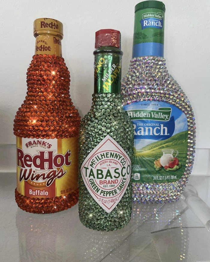 Blinged out Condiment Bottles 9GAG