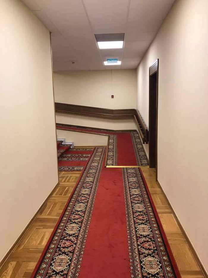 A hallway after too much vodka