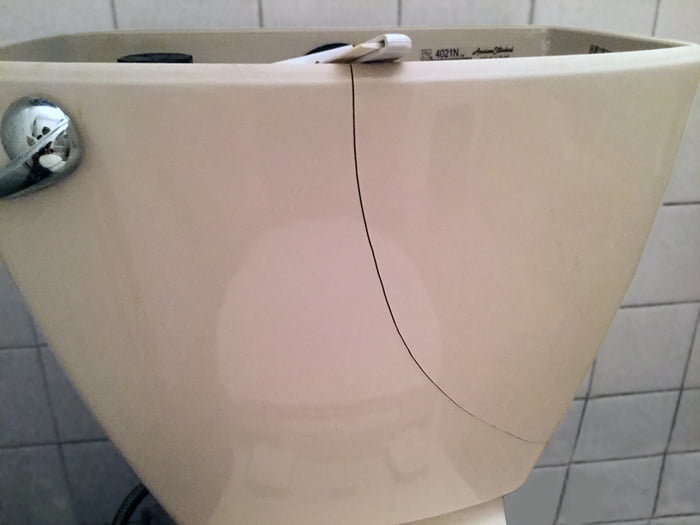 My toilet went insane. Just cracked, for no reason at all. 9GAG