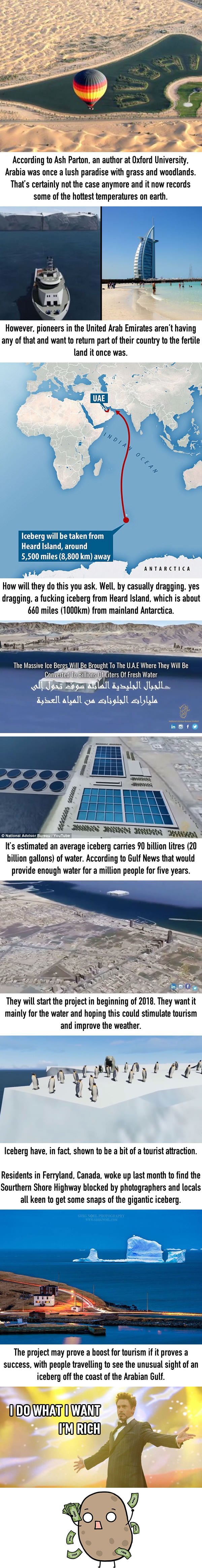 UAE plans to drag an ICEBERG from Antarctica to provide drinking water for millions