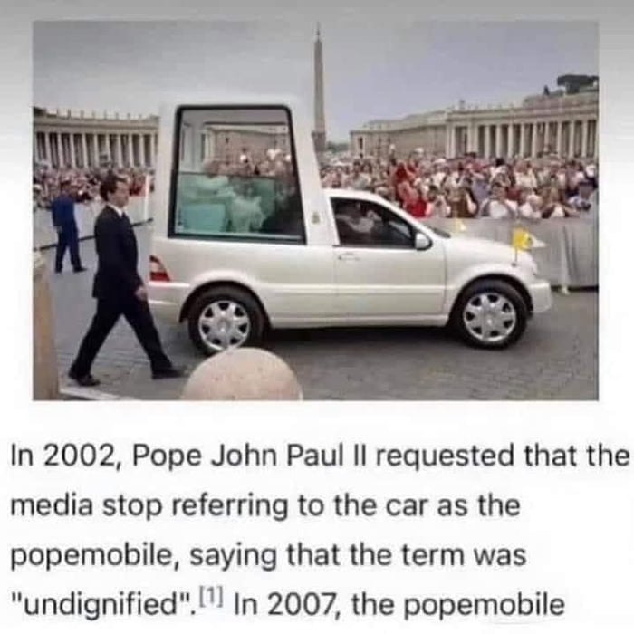 Writer clearly doesn't give a sh*t about what the pope has to say about his car