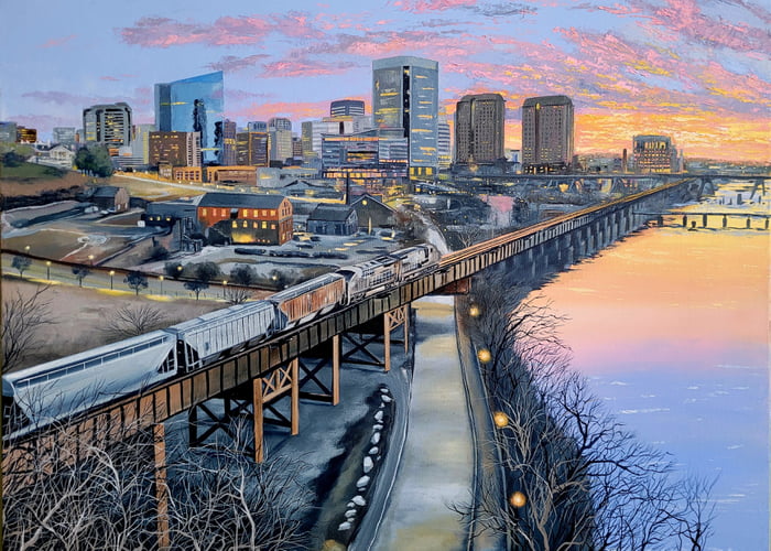 Oil Painting I did of Morning in Richmond, VA - 9GAG