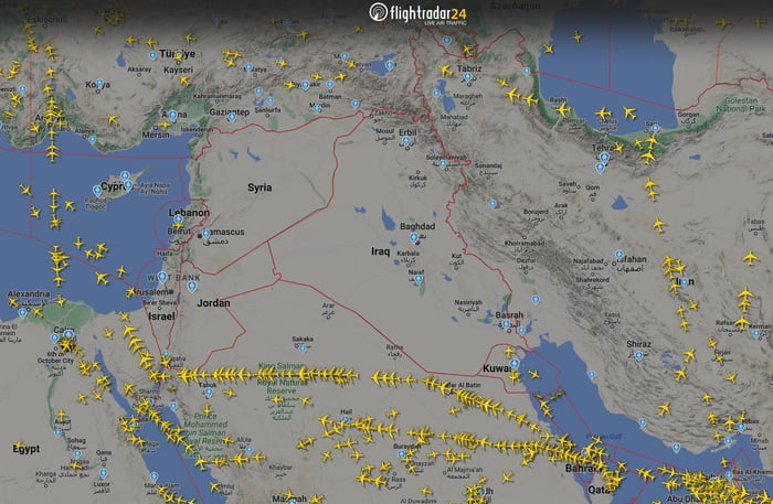 Flights avoiding the Middle East - 9GAG