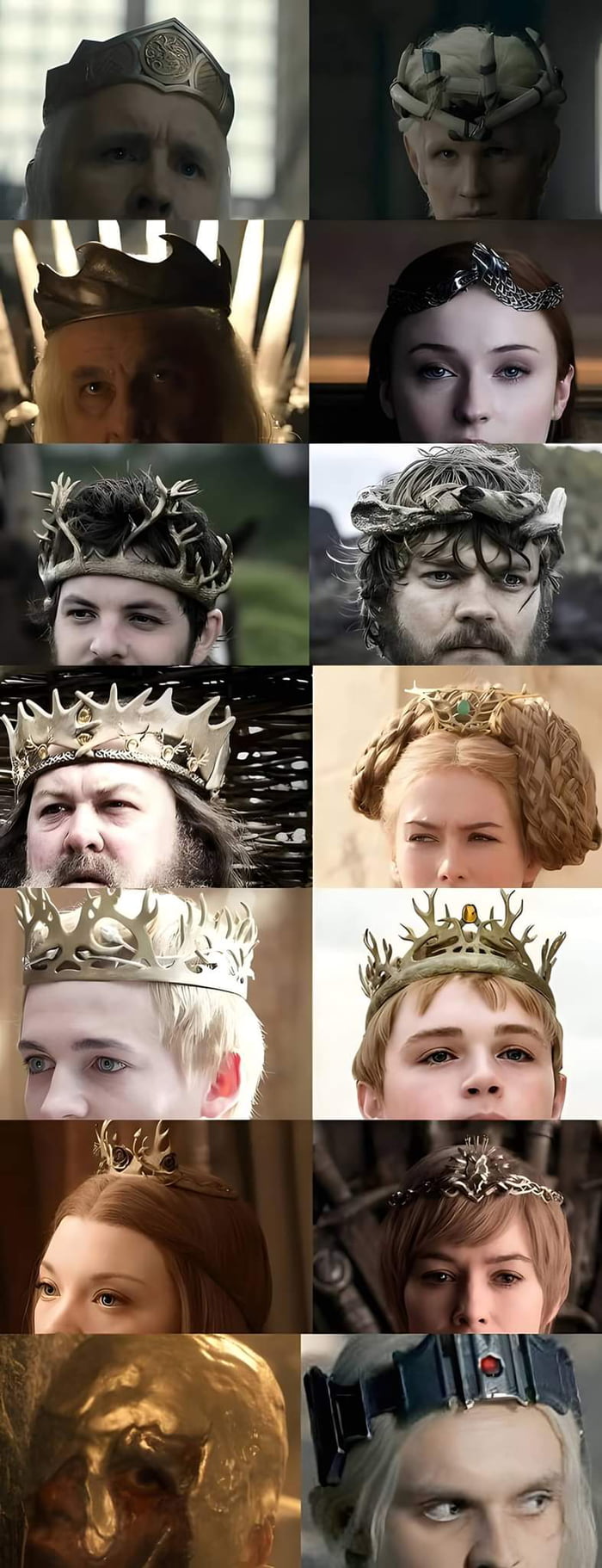 All crowns shown in GOT and HOTD - 9GAG