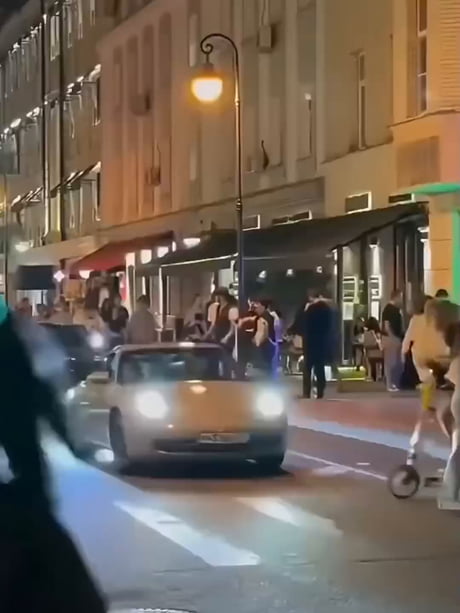 At a pedestrian crossing...