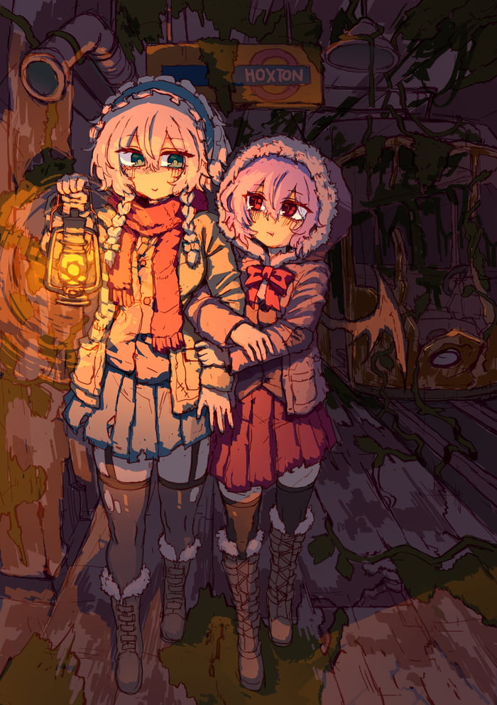 Exploring an old train station with Remilia