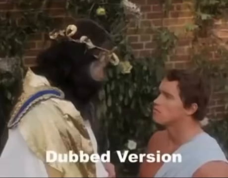 Do you know why they dubbed Arnold's voice in his debut film ?