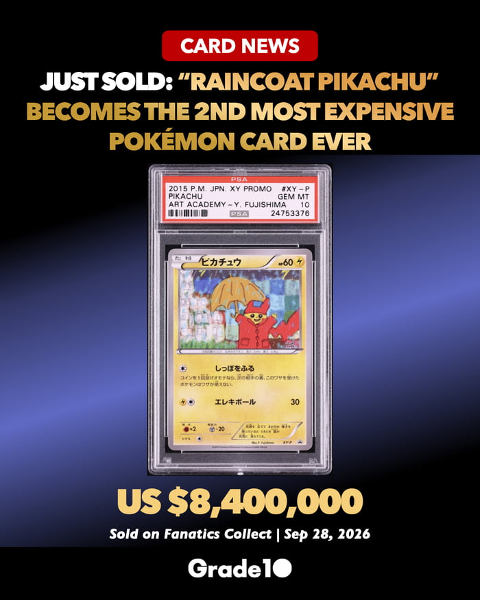 Behind only the $16.4 million Pikachu Illustrator.