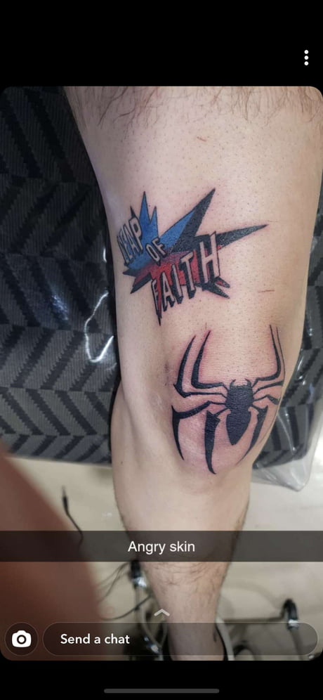 Sins of the Flesh Tattoo  Those of you who call yourselves SpiderMan  fansShe came straight from the new Spiderverse movie and got the Miles  Morales SpiderMan logo Acknowledge the number one