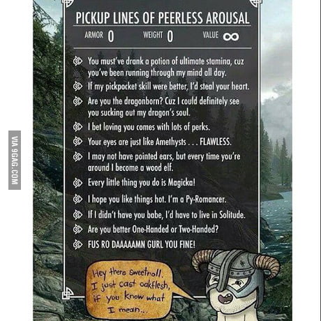 funny skyrim pick up lines