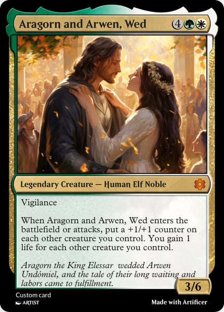 aragorn and arwen mtg card Aragorn and Arwen, Wed [The Lord of the Rings: Tales of Middle-Earth P   TokenMTG