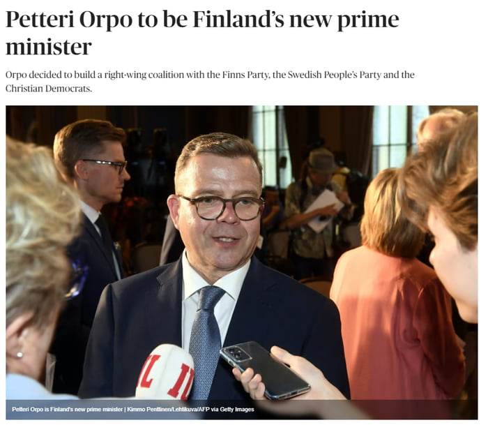 Finland Has Chosen Its New Prime Minister, Petteri Orpo. Newly Elected ...