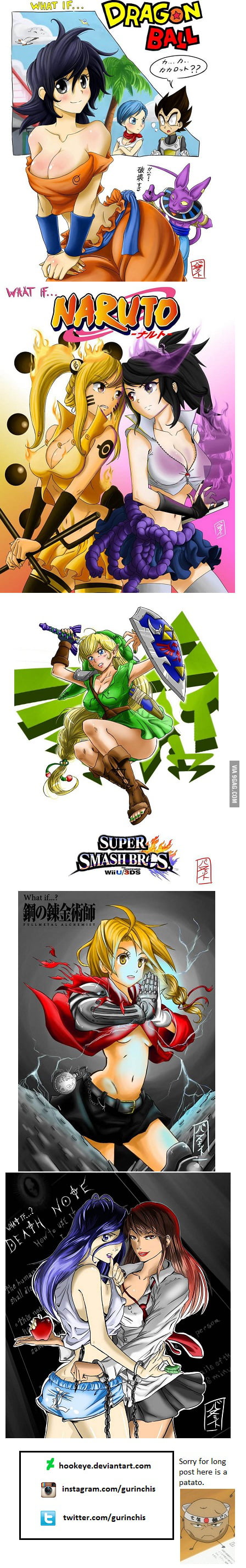 Some cool anime characters gender bender - 9GAG