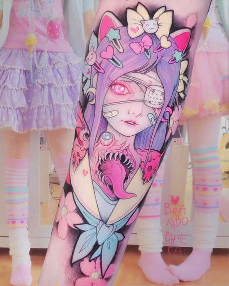 Artist Mixes Anime With Pastel Gore In These Unique Tattoos - 9GAG
