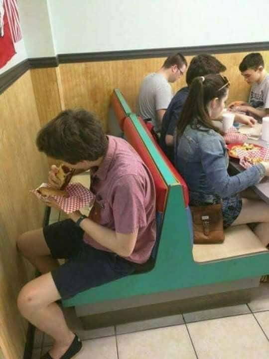 When you and your friends go out to eat, but there aren't enough seats for everybody