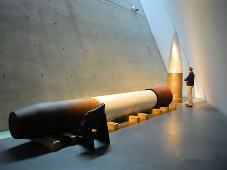 A Shell and a Cartridge of the Schwerer Gustav Rail-Canon from WW2 in the  Military Museum in Dresden. - 9GAG