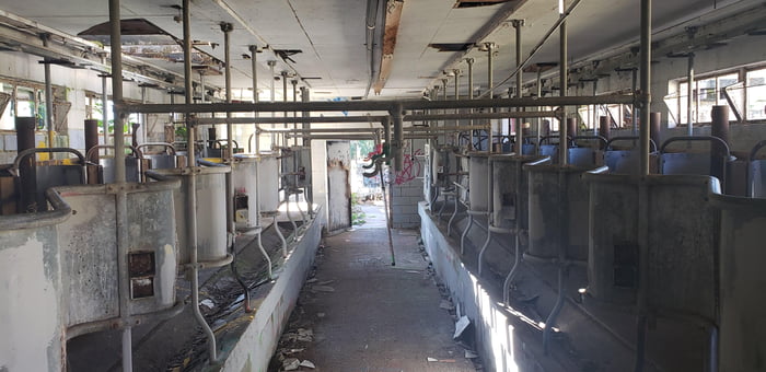 The milking room on a insane asylum farm - 9GAG