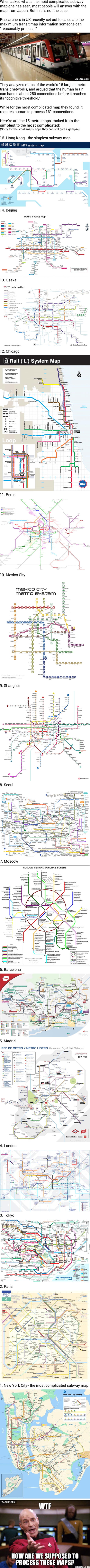 Most Complicated Subway Map The World's 15 Most Complicated Subway Maps. Tokyo Is Tough, But It's Not  The Worst. - 9Gag