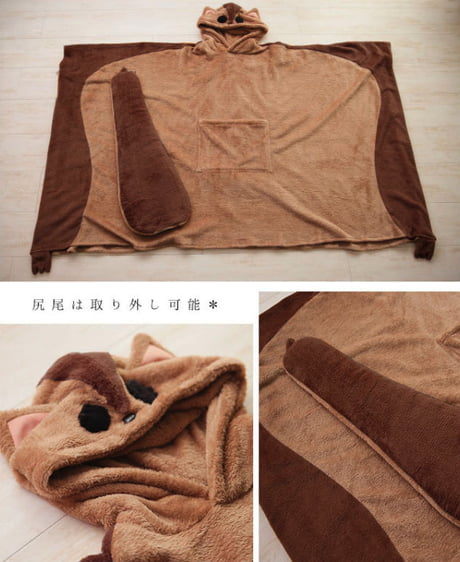 Cosplay as a flying squirrel with new wearable blanket from Japan
