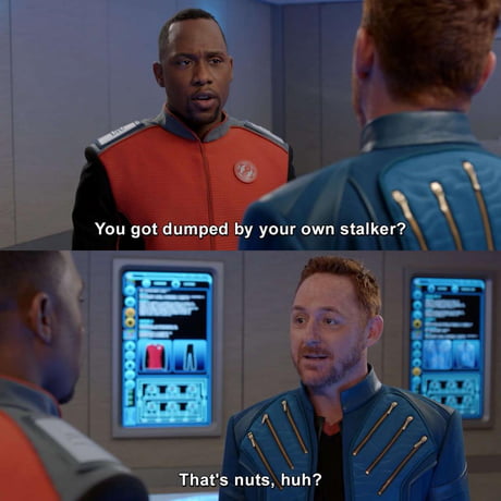 the orville 500 cigarettes meme 🎬 Fun fact: The Orville (2017-2022) In the Season 2 episode “Lasting  Impressions,” the characters Bortus and Klyden discover a 21st-century  cigarette and use the ship's industrial replicator to create “500 cigarettes .”