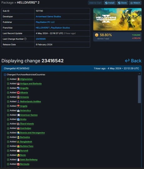 Helldivers 2 has now been removed from the Steam store on 